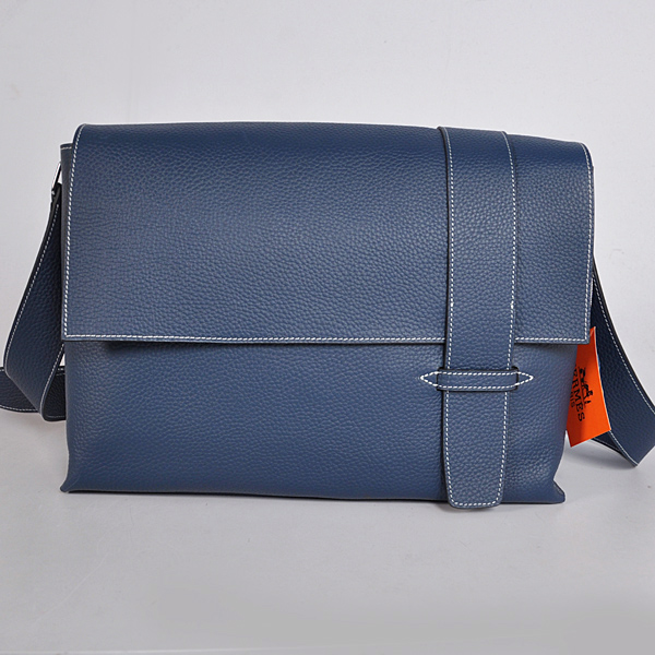 92113 Hermes Alfred uomini Bag in pelle clemence in Dark Blue